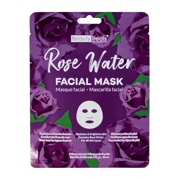 Beauty Treats Rose Water Purple Glow Facial Mask - 24 pcs