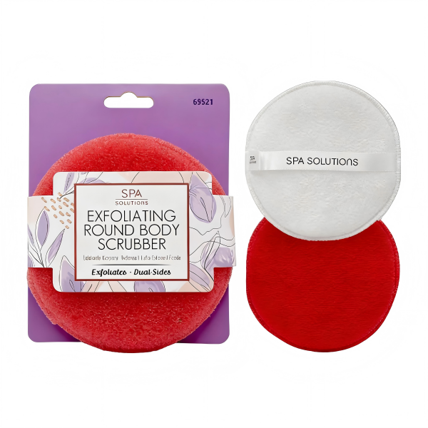 SPA SOLUTIONS Red Exfoliating Round Body Scrubber - 6 pcs